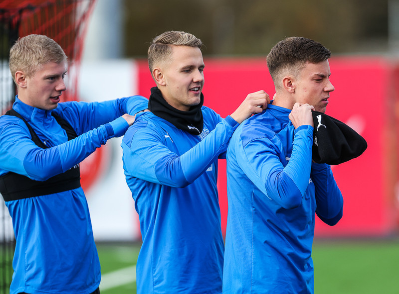 Myndaveisla: U21 æfði fyrir leikinn gegn Ítölum í gær