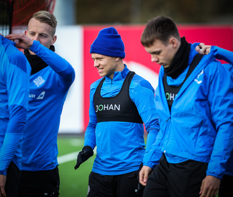 Myndaveisla: U21 æfði fyrir leikinn gegn Ítölum í gær