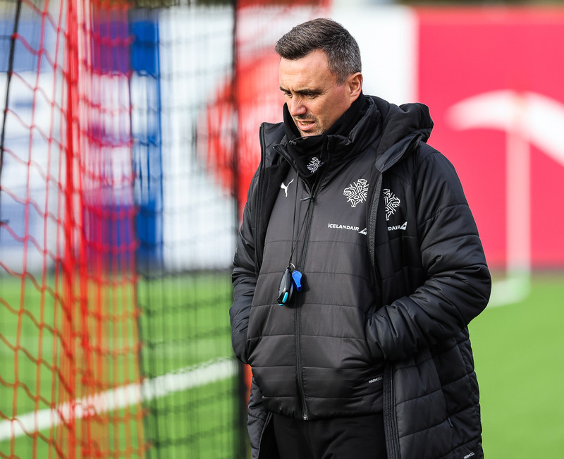 Myndaveisla: U21 æfði fyrir leikinn gegn Ítölum í gær