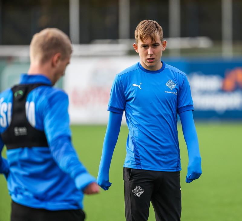 Myndaveisla: U21 æfði fyrir leikinn gegn Ítölum í gær