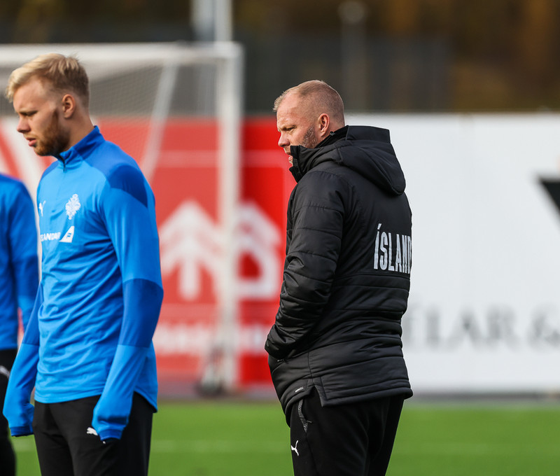 Myndaveisla: U21 æfði fyrir leikinn gegn Ítölum í gær