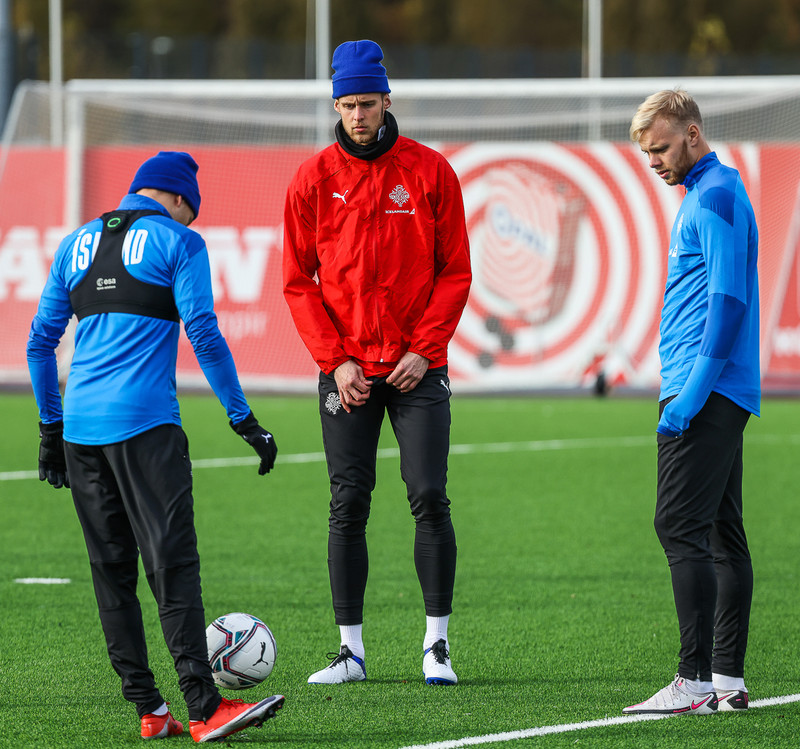 Myndaveisla: U21 æfði fyrir leikinn gegn Ítölum í gær