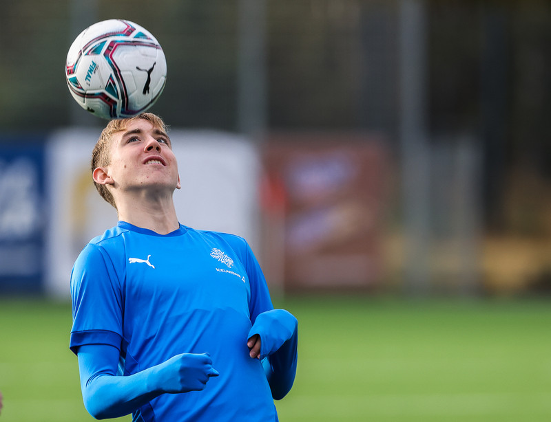 Myndaveisla: U21 æfði fyrir leikinn gegn Ítölum í gær