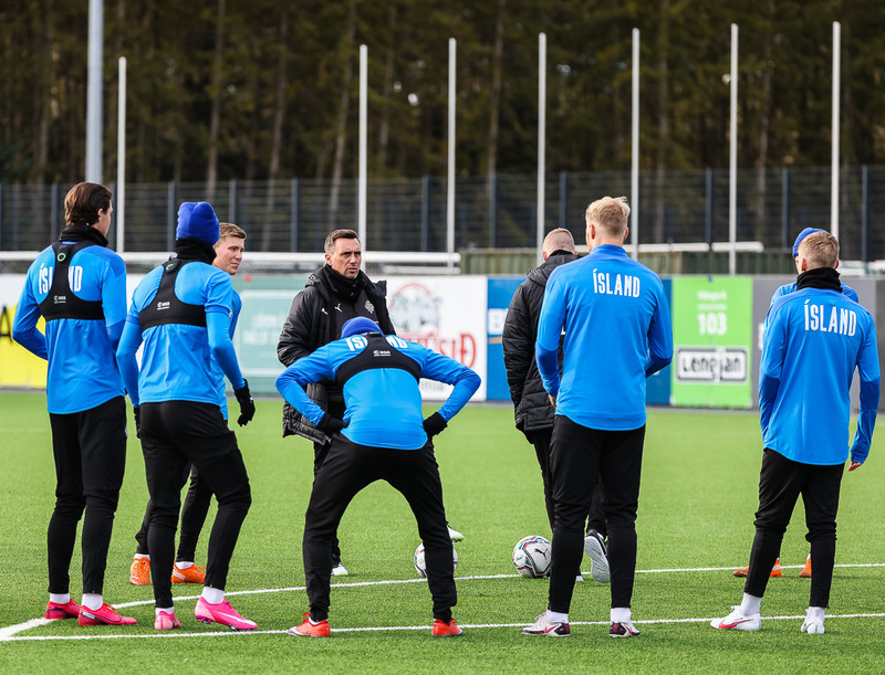 Myndaveisla: U21 æfði fyrir leikinn gegn Ítölum í gær