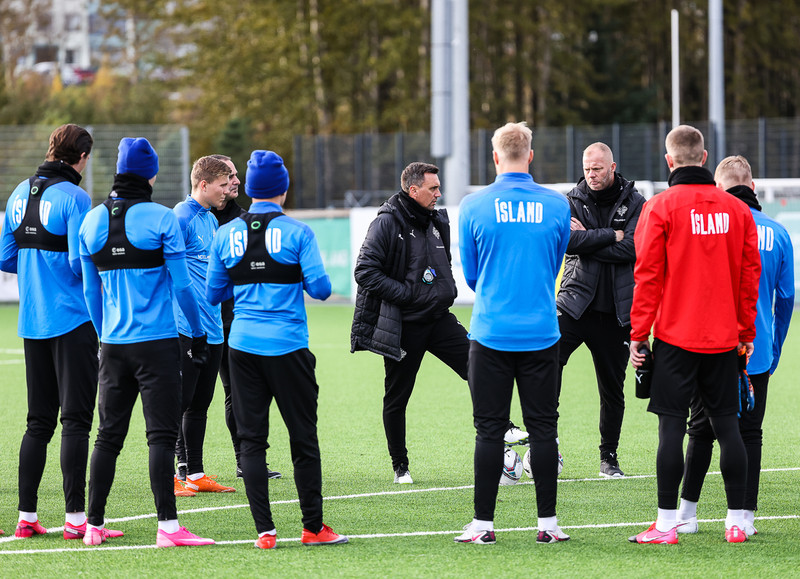 Myndaveisla: U21 æfði fyrir leikinn gegn Ítölum í gær