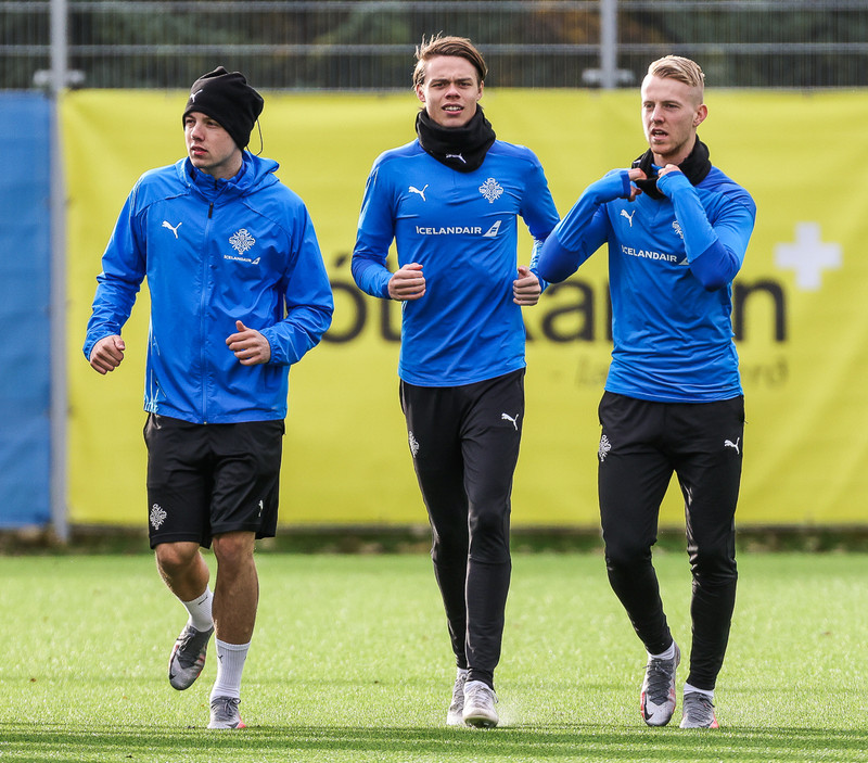 Myndaveisla: U21 æfði fyrir leikinn gegn Ítölum í gær