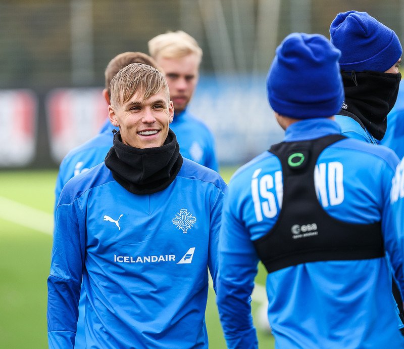 Myndaveisla: U21 æfði fyrir leikinn gegn Ítölum í gær