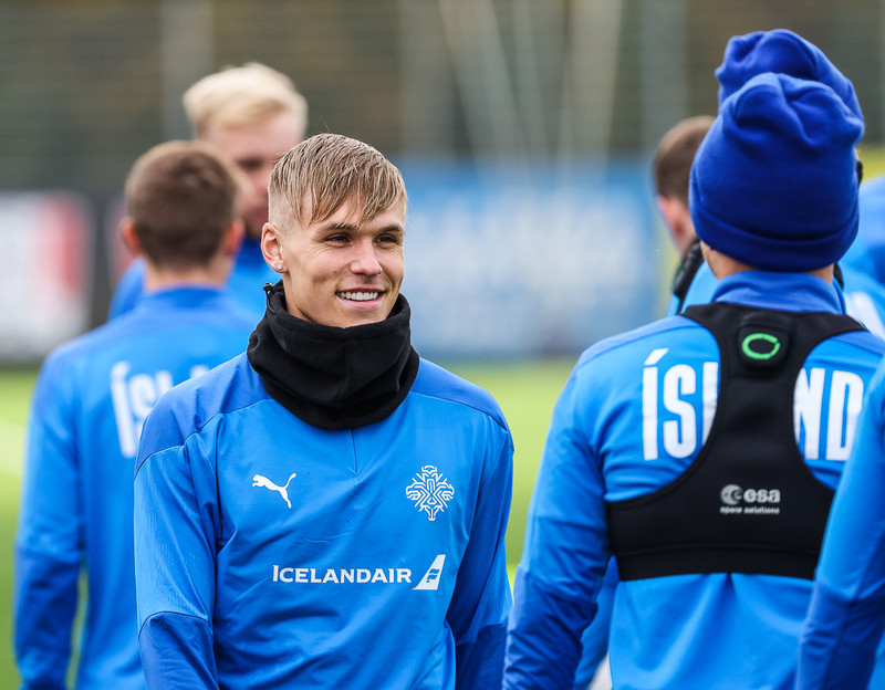 Myndaveisla: U21 æfði fyrir leikinn gegn Ítölum í gær