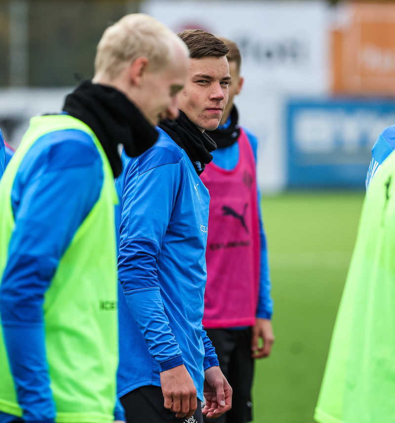 Myndaveisla: U21 æfði fyrir leikinn gegn Ítölum í gær