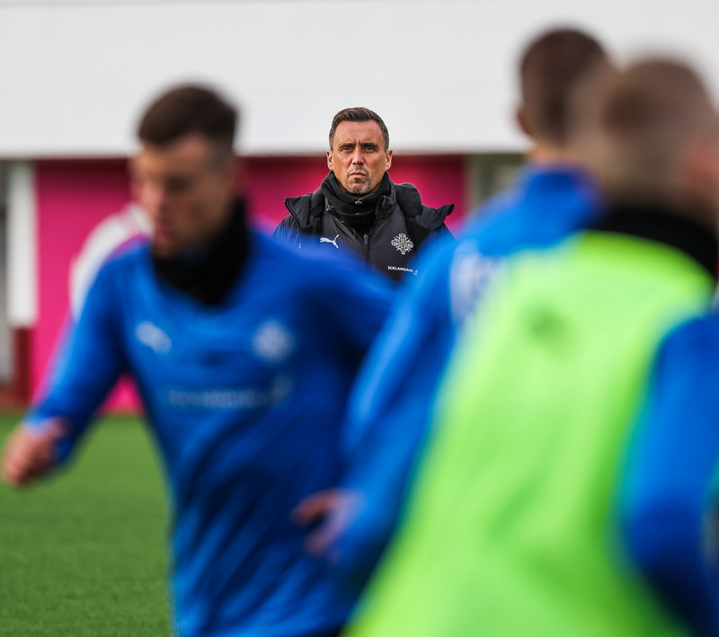 Myndaveisla: U21 æfði fyrir leikinn gegn Ítölum í gær