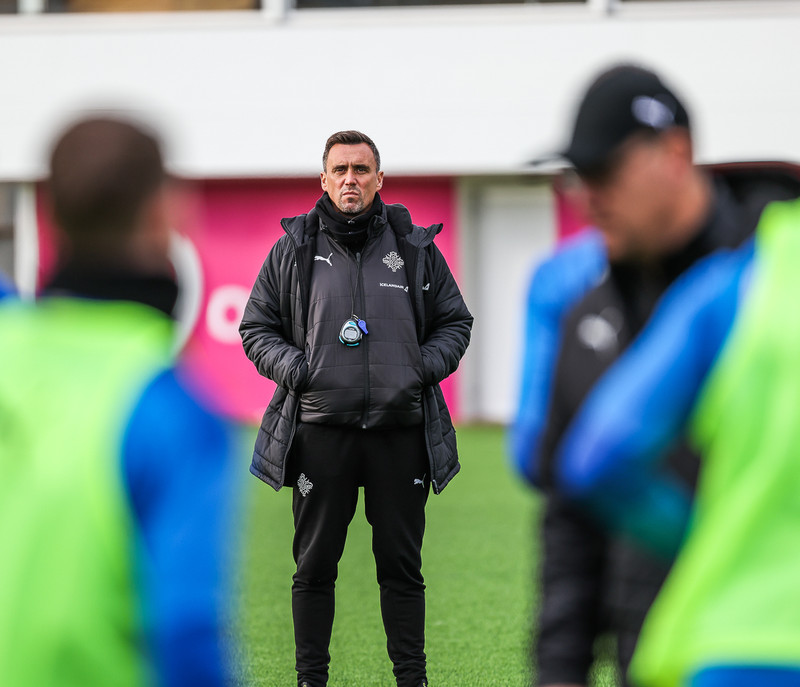 Myndaveisla: U21 æfði fyrir leikinn gegn Ítölum í gær