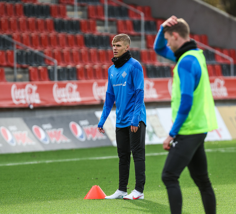 Myndaveisla: U21 æfði fyrir leikinn gegn Ítölum í gær