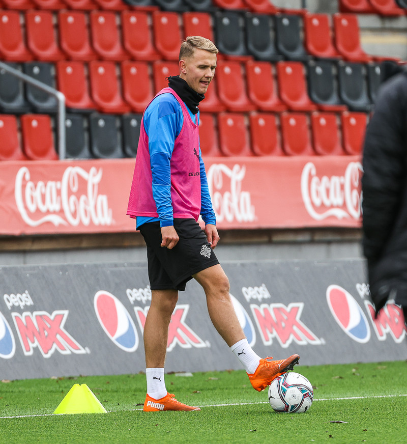 Myndaveisla: U21 æfði fyrir leikinn gegn Ítölum í gær