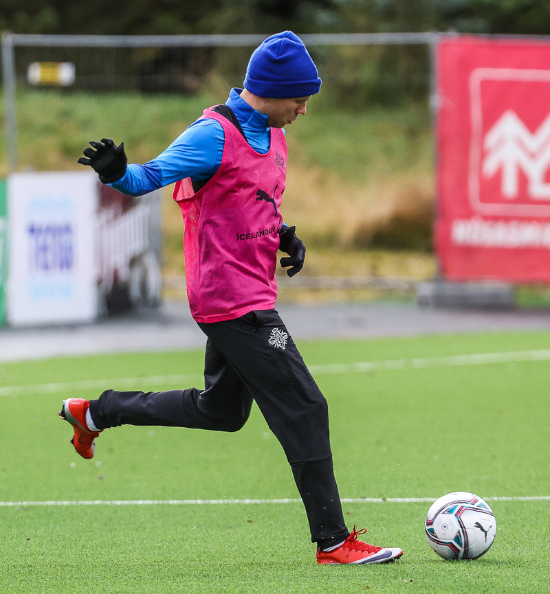 Myndaveisla: U21 æfði fyrir leikinn gegn Ítölum í gær