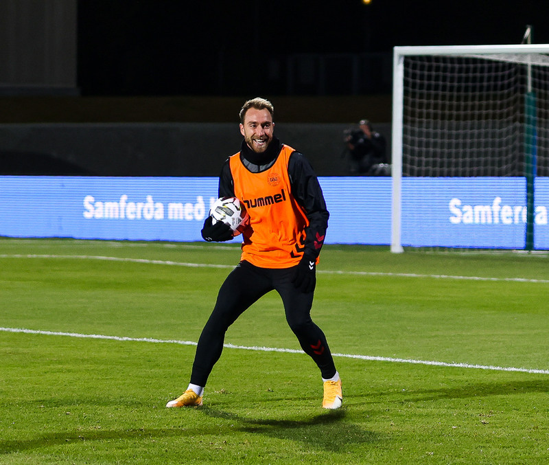 Eriksen á landsliðsæfingu.