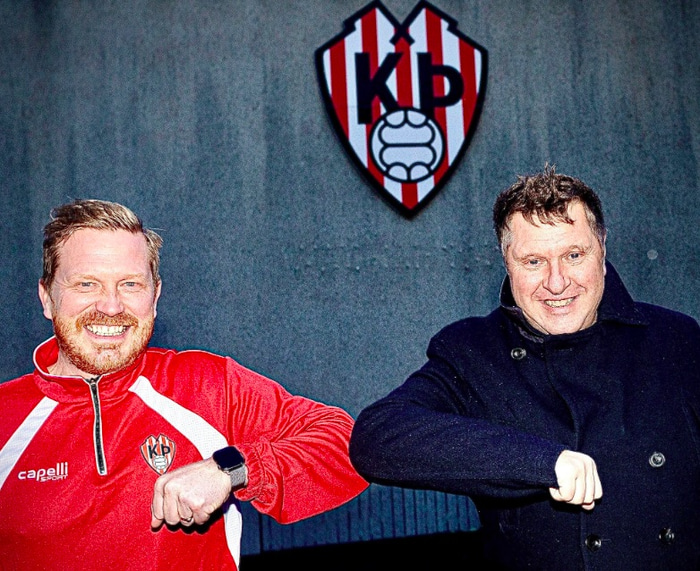 Guðlaugur og Kristján Kristjánsson, formaður Þróttar.