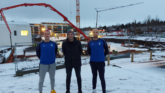 Alexander, Reynir og Arnar Hallsson létu fanga þessa mynd af sér á svæði ÍR-inga