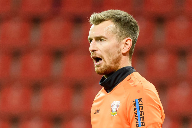 Lukas Hradecky gat hlegið eftir leik