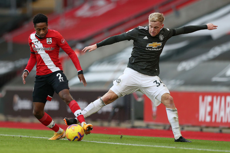 Donny van de Beek í leiknum í gær.