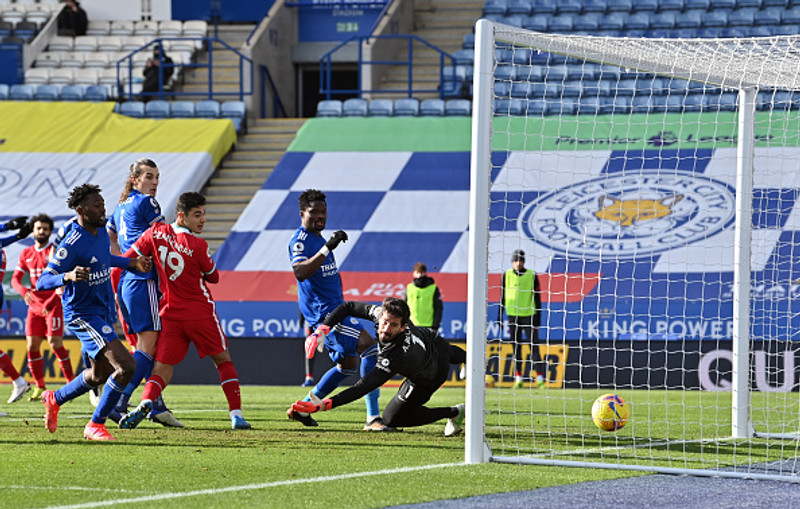 Mynd: Afar tæpt með rangstöðu í jöfnunarmarki Leicester