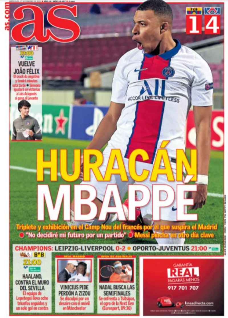 Mbappe á forsíðurnar á Spáni og í Frakklandi