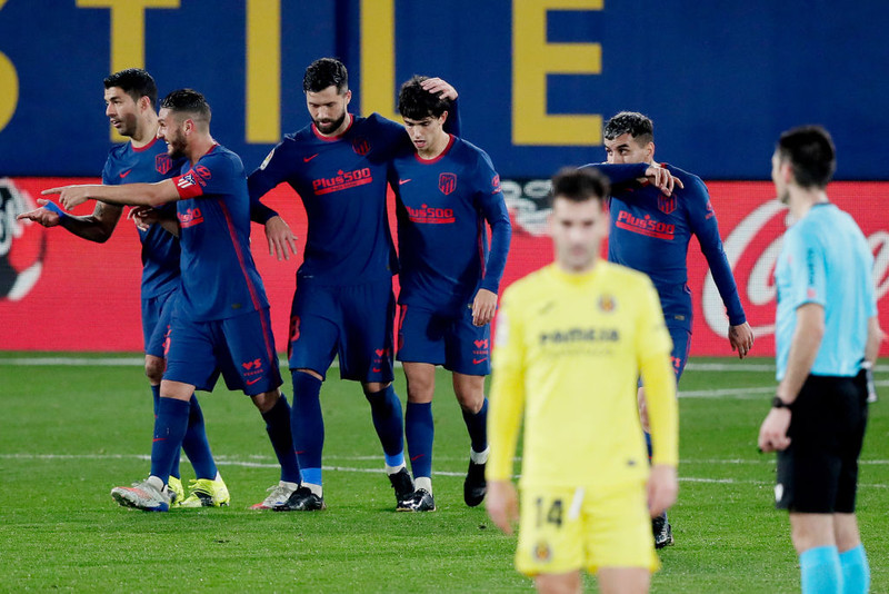 Leikmenn Atletico fagna í kvöld.