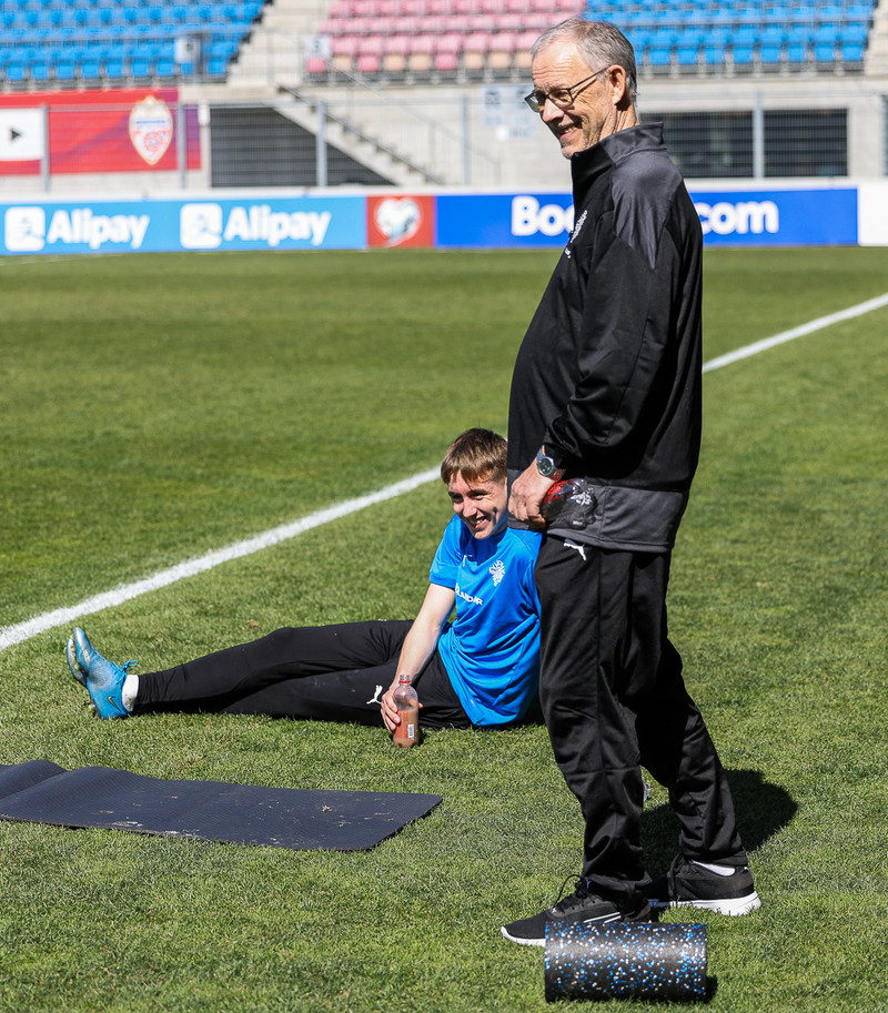 Lars á æfingu í Liechtenstein í gær.