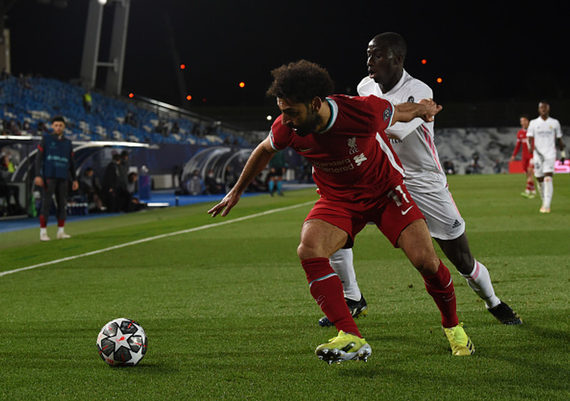 Salah skoraði mark Liverpool.