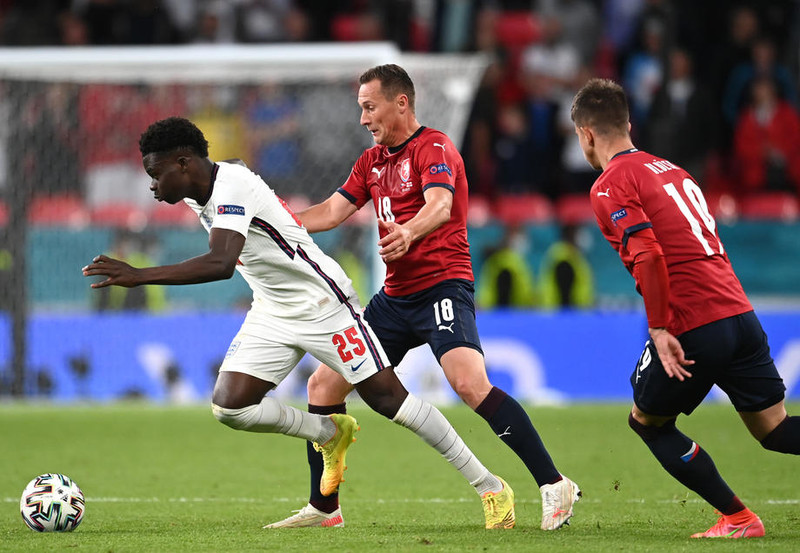 Bukayo Saka í leiknum gegn Tékkum