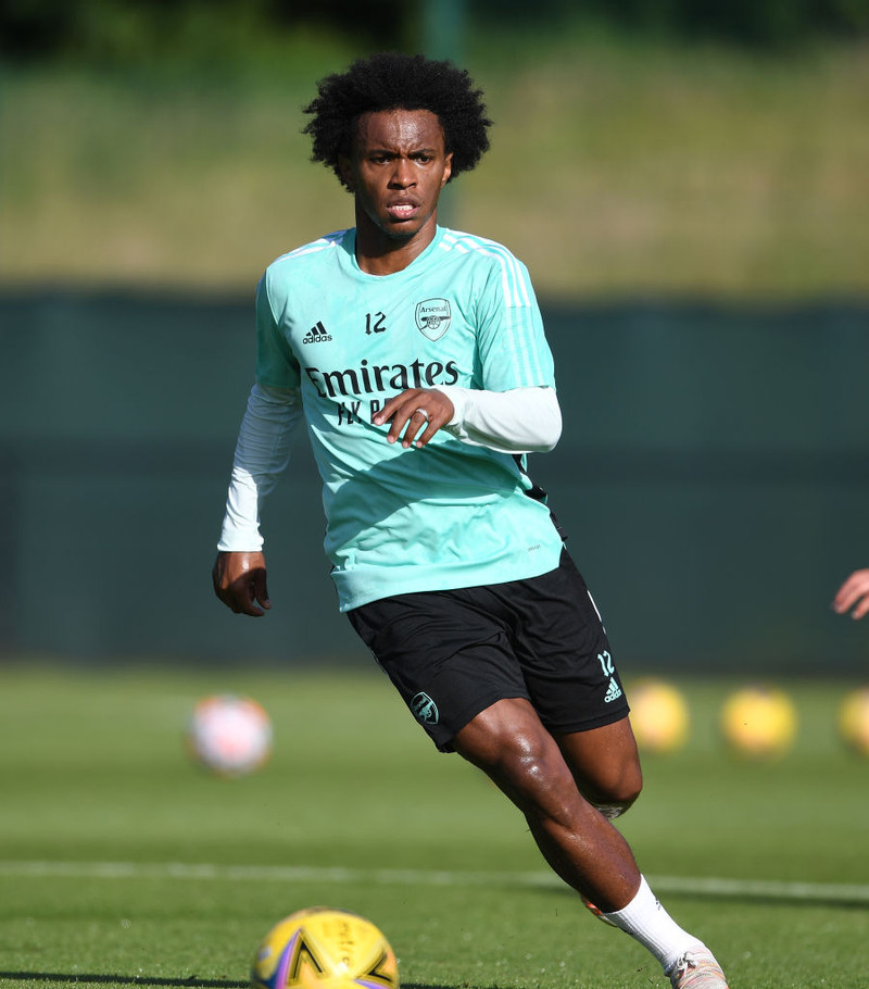 Willian á æfingunni í gær.
