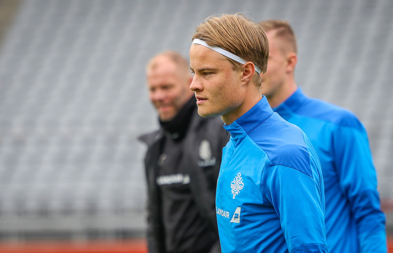 Myndaveisla frá æfingu Íslands í gærmorgun
