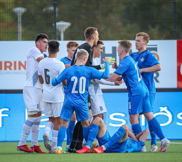 Jafntefli varð niðurstaðan þegar Ísland og Grikkland mættust hér á landi.