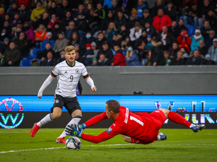 Ver frá Timo Werner í dauðafæri.