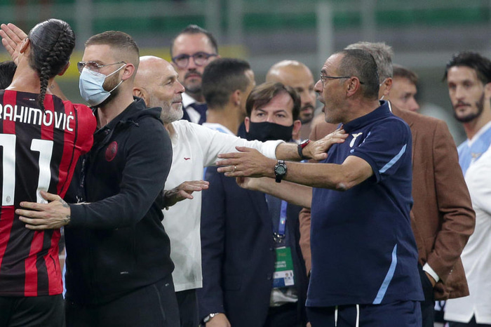 Maurizio Sarri fékk rauða spjaldið í látunum