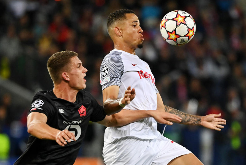 Noah Okafor skoraði tvö fyrir Salzburg