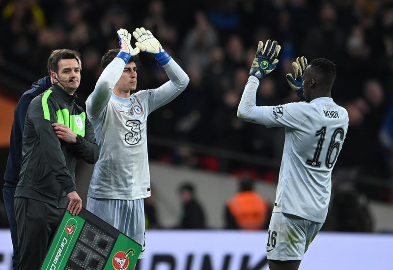 Kepa og Mendy berjast um byrjunarliðsstöðuna á milli stanga Chelsea.
