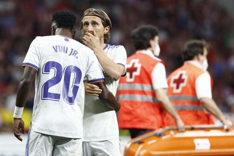 Vinicius og Luka Modric byrjuðu báðir á bekknum en komu inná um miðjan síðari hálfleikinn