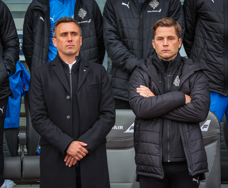 Arnar Þór Viðarsson og Jóhannes Karl Guðjónsson.