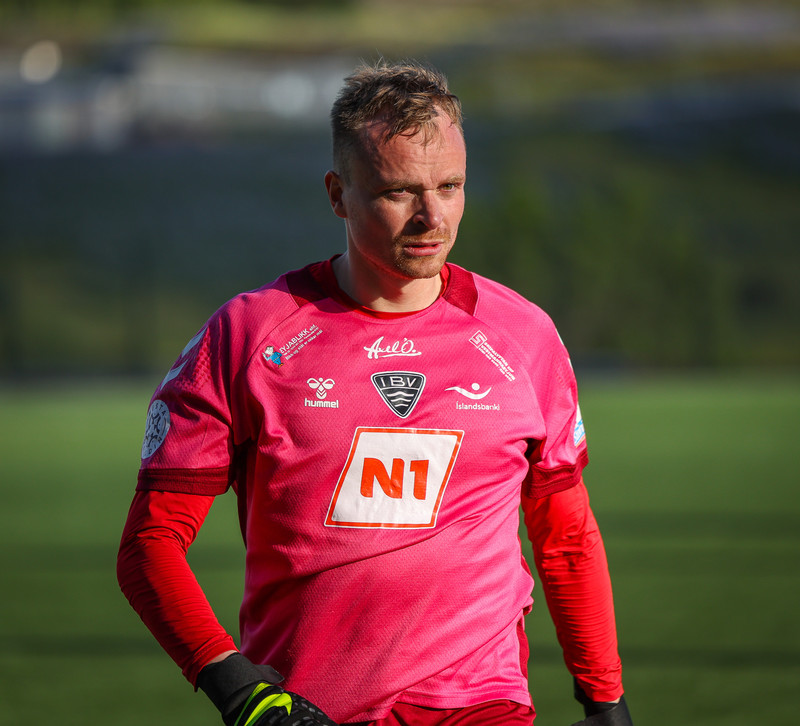 Guðjón Orri stóð vaktina vel á Hásteinsvelli.