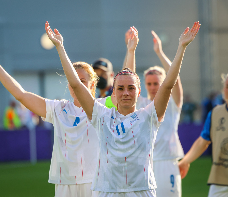 Vinstri bakvörðurinn Hallbera Guðný Gísladóttir.