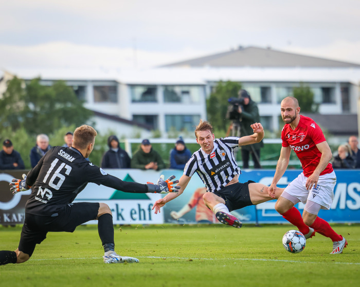 Sigurður Bjartur í baráttunni í gær