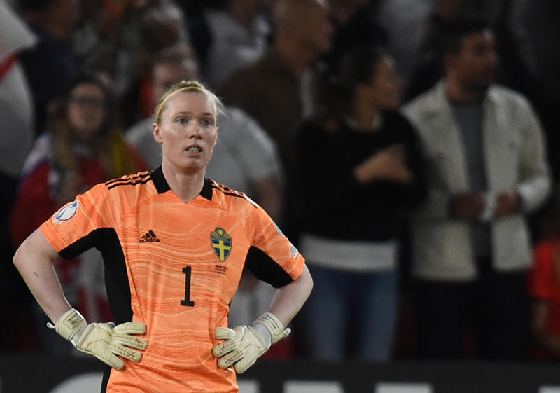 Hedvig Lindhal átti erfiðan dag í marki Svía