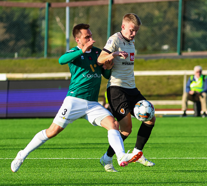 Úr leik Breiðabliks og Víkings í kvöld.