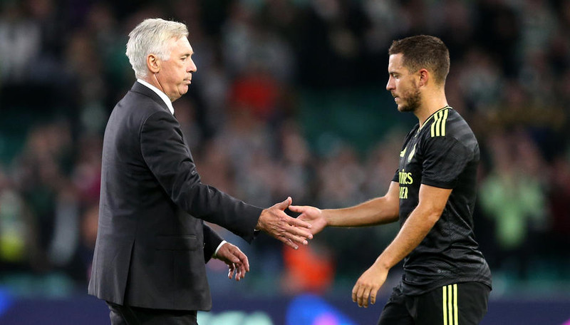 Eden Hazard og Carlo Ancelotti