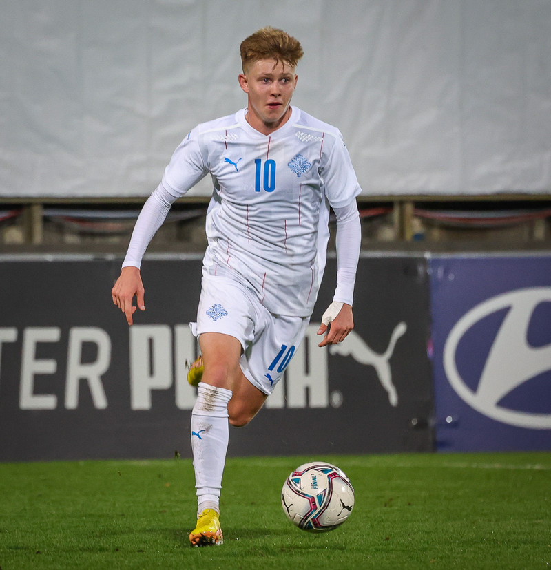 Kristian í leik með U21 í Tékklandi í vikunni.