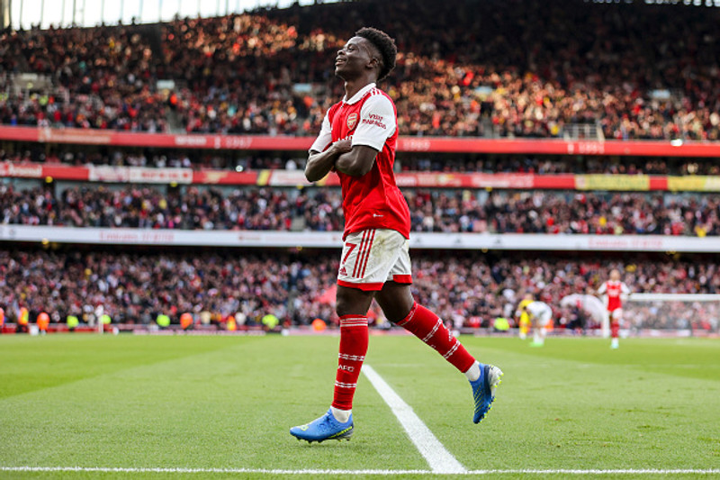 <b>Sóknarmaður: Bukayo Saka (Arsenal)</b> - Skoraði sigurmark Arsenal af vítapunktinum gegn Liverpool.
