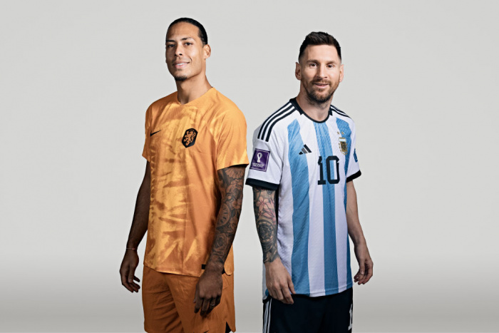 Virgil van Dijk og Lionel Messi.