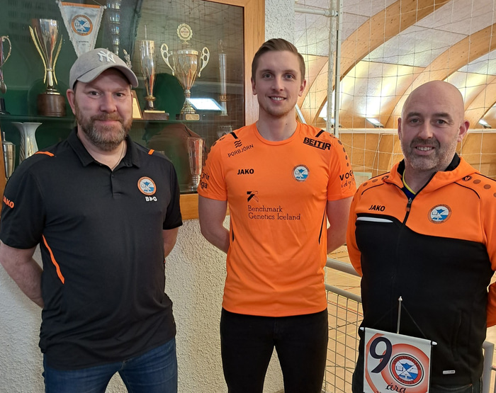 Brynjar Gestsson aðalþjálfari, Hreinn Ingi og Gísli Sigurðarson formaður Þróttar.
