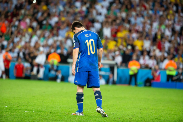 Lionel Messi í leiknum gegn Þjóðverjum