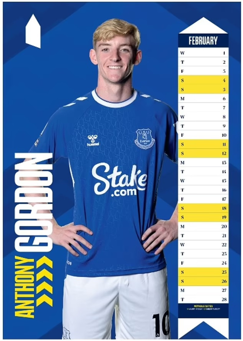 Salt í sár stuðningsmanna Everton - Gordon febrúarstrákurinn á dagatalinu
